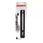Golyóstoll, 0,24 mm, nyomógombos, ezüst színű klip, ezüst tolltest, ZEBRA "901", kék