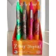Golyóstoll display, 0,27 mm, nyomógombos, ZEBRA "Z-Grip Tropical", kék, 4 különböző minta