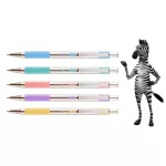 Golyóstoll, 0,24 mm, nyomógombos, rozsdamentes acél, pasztellsárga tolltest, ZEBRA "F-301", kék