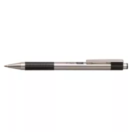   Golyóstoll, 0,24 mm, nyomógombos, rozsdamentes acél, fekete tolltest, ZEBRA "F-301", kék