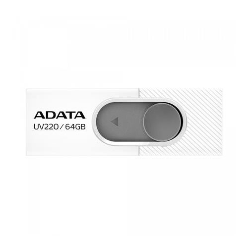 Pendrive, 64GB, USB 2.0, ADATA "UV220", fehér