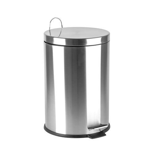 Pedálos szemetes, rozsdamentes acél, kivehető műa. vödörrel, 20l