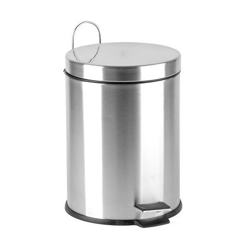 Pedálos szemetes, rozsdamentes acél, kivehető műa. vödörrel, 5l