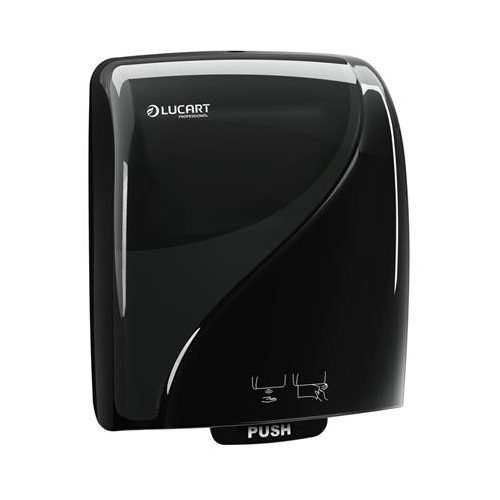 Kéztörlő adagoló, szenzoros, 381x290x223 mm, LUCART, "Identity Touch Free", fekete-áttetsző
