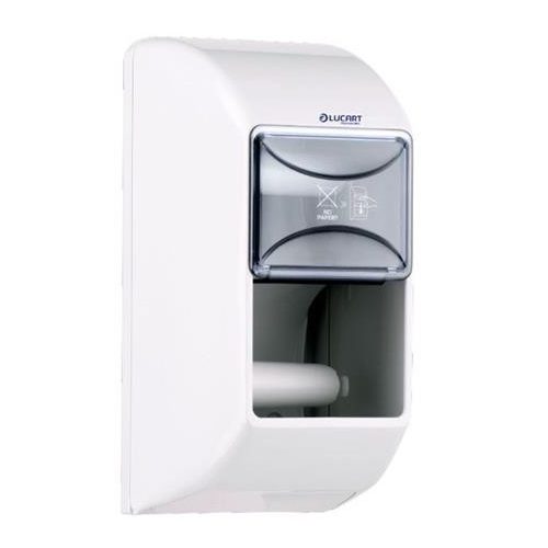 Toalettpapír adagoló, kistekercsekhez, dupla, 14,5×14,5×30 cm, LUCART "Twin"