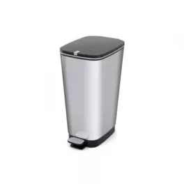   Pedálos szemetes, fémhatású, 45 l, CURVER "Chic", ezüst