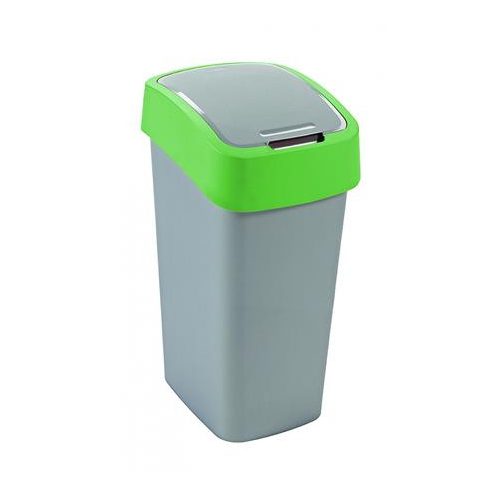 Billenős szelektív hulladékgyűjtő, műanyag, 45 l, CURVER, zöld/szürke