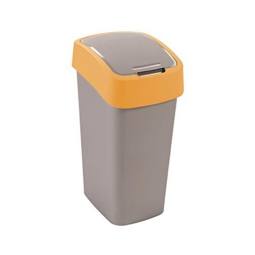 Billenős szelektív hulladékgyűjtő, műanyag, 45 l, CURVER, sárga/szürke