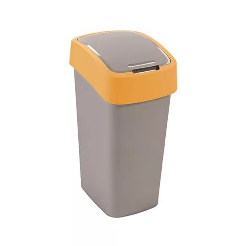 Billenős szelektív hulladékgyűjtő, műanyag, 45 l, CURVER, sárga/szürke