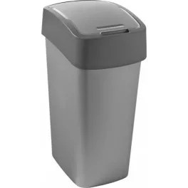   Billenős szelektív hulladékgyűjtő, műanyag, 45 l, CURVER, szürke/szürke