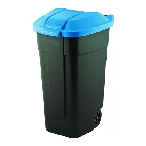 Görgős szemetes, műanyag, 110l, CURVER, kék/fekete
