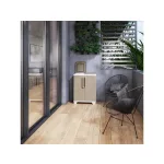 Szelektív hulladékgyűjtő szekrény, műanyag, KETER "Split Premium Wood", világos/bézs