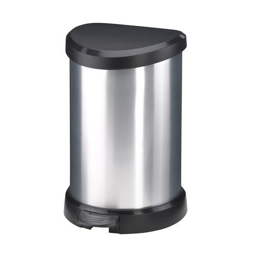 Pedálos szemetes, fémhatású, 15 l, CURVER