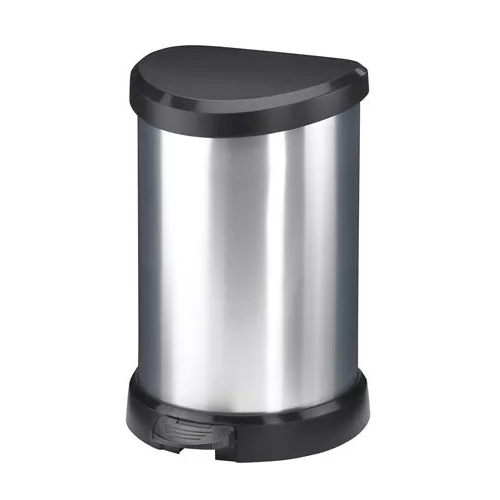 Pedálos szemetes, fémhatású, 15 l, CURVER