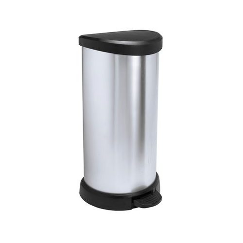 Pedálos szemetes, fémhatású, 40 l, CURVER