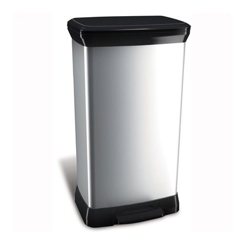 Pedálos szemetes, fémhatású, 50 l, CURVER
