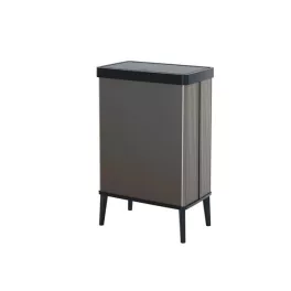   Fedeles szemetes, nyomógombos, 54 liter, CURVER "Verto High", szürke/fekete