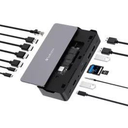   Dokkoló, 15 port, USB-C host, SSD bővítési lehetőség, VERBATIM "USB-C Pro CDS-15S"