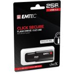 Pendrive, 256GB, USB 3.2, titkosított, EMTEC "B120 Click Secure"