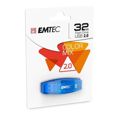 Pendrive, 32GB, USB 2.0, EMTEC "C410 Color", kék