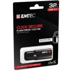 Pendrive, 32GB, USB 3.2, titkosított, EMTEC "B120 Click Secure"