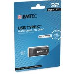 Pendrive, 32GB, USB-C 3.2, EMTEC "D400 Type-C", fekete