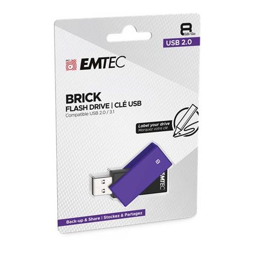 Pendrive, 8GB, USB 2.0, EMTEC "C350 Brick", lila