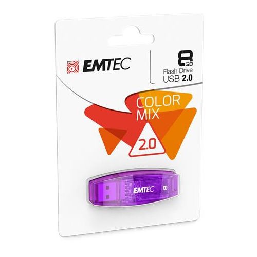 Pendrive, 8GB, USB 2.0, EMTEC "C410 Color", lila