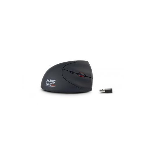 Egér, vezeték nélküli, vertikális, USB, URBAN FACTORY "Ergo Next", fekete