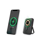 Mágneses powerbank, vezeték nélküli, 10K mAh, URBAN FACTORY, szénfekete