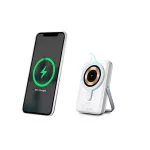 Mágneses powerbank, vezeték nélküli, 10K mAh, URBAN FACTORY, krétafehér