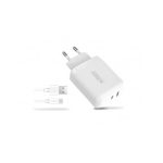 Hálózati töltő, 1xUSB-A (18W), 1xUSB-C (45W), USB-A–USB-C kábel, URBAN FACTORY