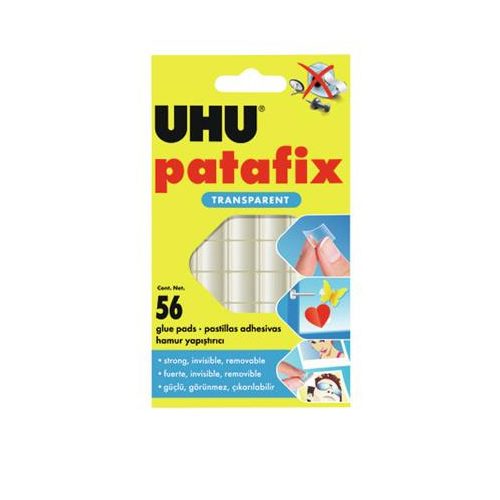 Ragasztó négyzetek, kétoldalú, 56 db, UHU "Patafix", átlátszó