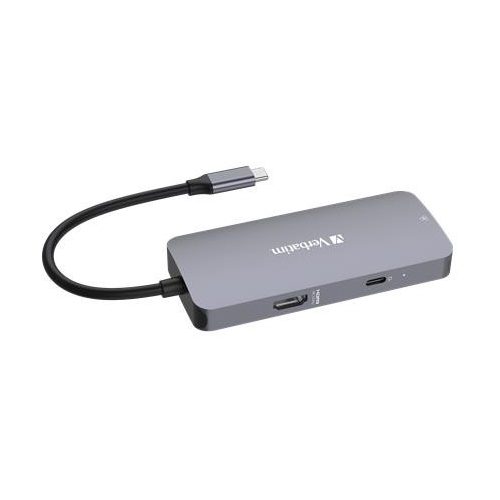 USB elosztó-HUB, USB-C PD/1xHDMI/1xRJ45/2xUSB-A 3.2 Gen1, VERBATIM