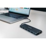 USB elosztó-HUB, 2xUSB-C PD/2xHDMI/DP/6xUSB-A/RJ45/audio, VERBATIM