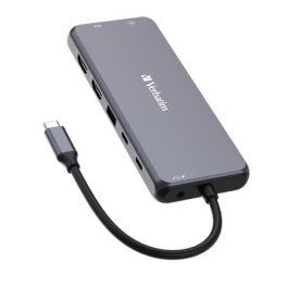   USB elosztó-HUB, USB-C PD/2xHDMI/VGA/LAN/3xUSB/USB-C/2xUSB 2.0/SD/mSD/3,5jack VERBATIM
