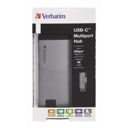   USB elosztó-HUB, USB-C/USB 3.0/HDMI/Ethernet/SD/microSD, VERBATIM