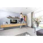 Állólétra, 5 lépcsőfokos, alumínium, KRAUSE "Safety"