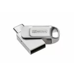 Pendrive, 32GB, USB 2.0 + USB-C, alumínium ház, MYMEDIA "Dual" (by VERBATIM)