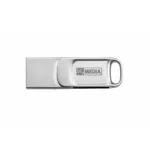 Pendrive, 32GB, USB 2.0 + USB-C, alumínium ház, MYMEDIA "Dual" (by VERBATIM)