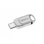 Pendrive, 64GB, USB 2.0 + USB-C, alumínium ház, MYMEDIA "Dual" (by VERBATIM)