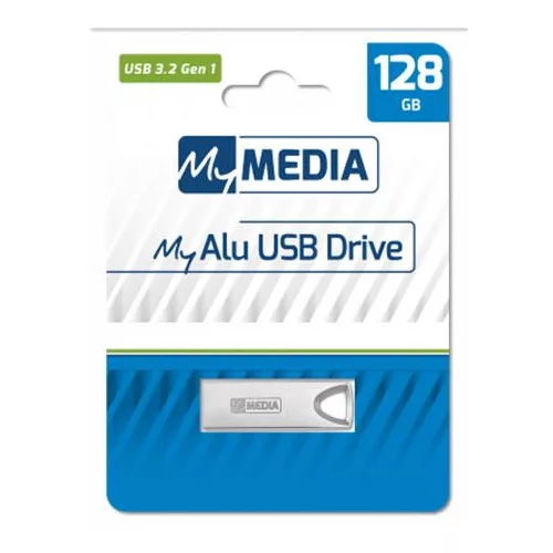 Pendrive, 128GB, USB 3.2 Gen1, alumínium ház, MYMEDIA "Alu" (by VERBATIM)