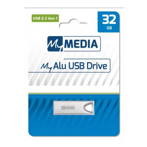 Pendrive, 32GB, USB 3.2 Gen1, alumínium ház, MYMEDIA "Alu" (by VERBATIM)