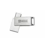 Pendrive, 32GB, USB 3.2 Gen1 + USB-C, alumínium ház, MYMEDIA "Dual" (by VERBATIM)
