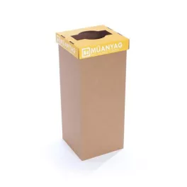   Szelektív hulladékgyűjtő, újrahasznosított, 50 l, RECOBIN "Office", sárga
