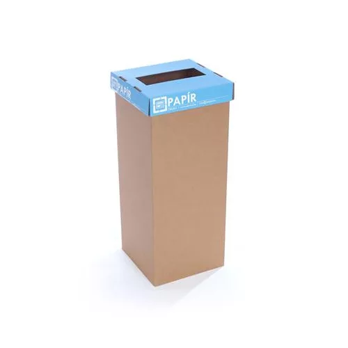 Szelektív hulladékgyűjtő, újrahasznosított, 50 l, RECOBIN "Office", kék
