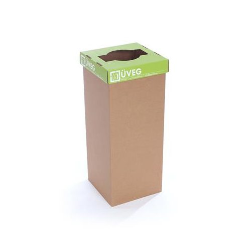 Szelektív hulladékgyűjtő, újrahasznosított, 50 l, RECOBIN "Office", zöld