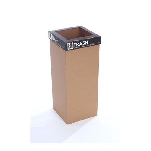 Szelektív hulladékgyűjtő, újrahasznosított, angol felirat, 50 l, RECOBIN "Office", fekete