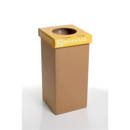   Szelektív hulladékgyűjtő, újrahasznosított, 20 l, RECOBIN "Mini", sárga