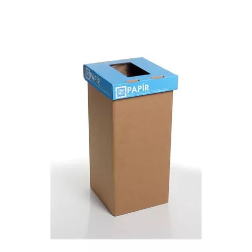 Szelektív hulladékgyűjtő, újrahasznosított, 20 l, RECOBIN "Mini", kék